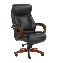 Кресло из натуральной кожи  PREMIUM "Infinity EX-707", дерево, черное